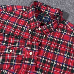 Polo Ralph Lauren Shirt Mens X-Large Tartan Plaid Long Sleeve Oxford Pony Preppy